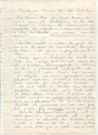 Frente da carta aos jovens Frente da carta aos jovens